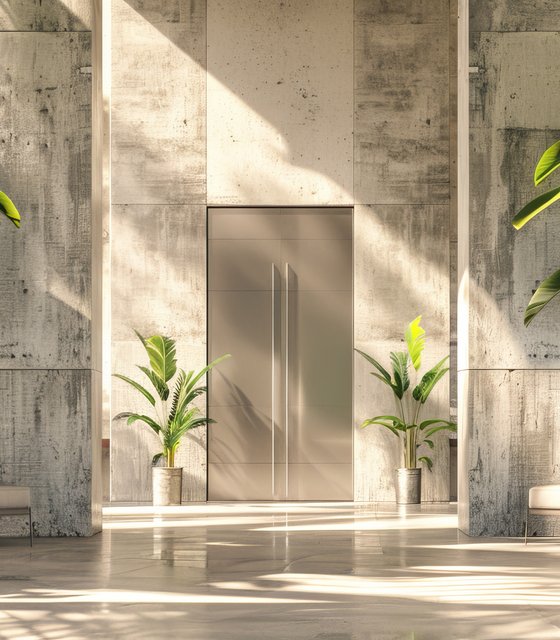 植物のある入口